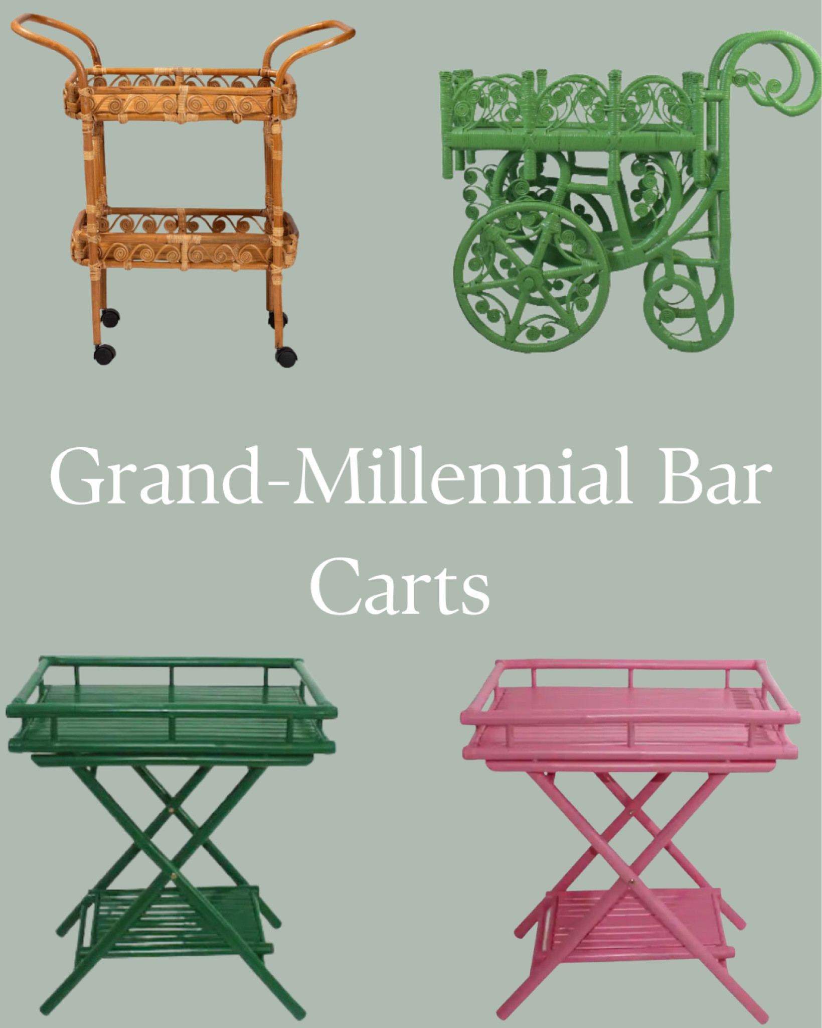 All of these are <$200 except for the Fiddlehead bar cart from Chairish. Such a cute way to make your space more unique and get that eclectic coastal grandmother style! A fun bar cart is a great hosting / conversation piece, too!

#LTKSeasonal #LTKHome