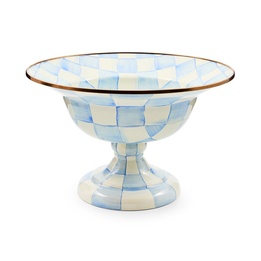 Sky Check Large Compote | MacKenzie-Childs