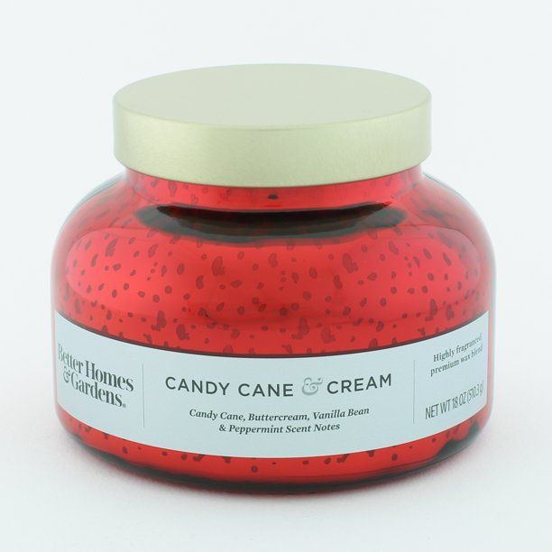 Better Homes & Gardens 18oz Candy Cane & Cream Mercury 2-Wick Jar Candle - Walmart.com | Walmart (US)