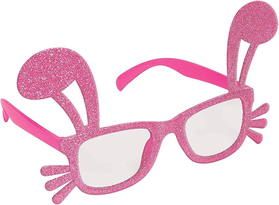 Amscan Glitter Easter Bunny Glasses, 4" x 9", Pink | Amazon (US)