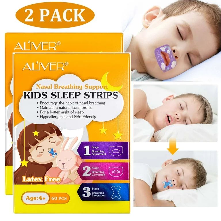 Aliver 120PCS Kids Sleep Strips Mouth Tape for Nasal Breathing,Latex Free and Safe,3 Shapes | Walmart (US)