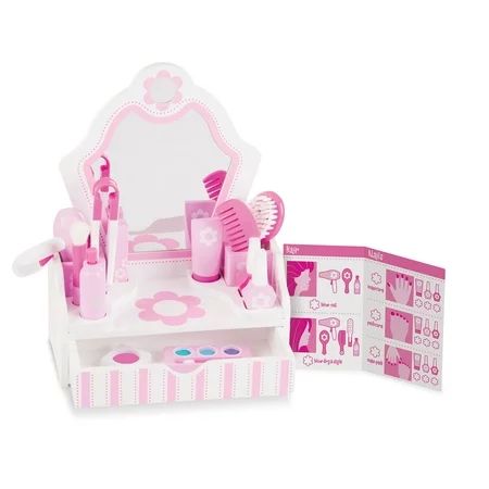 Melissa & Doug Wooden Beauty Salon Play Set With Vanity and Accessories (18 pieces) | Walmart (US)