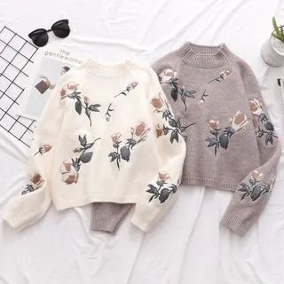 Flower Embroidered Sweater | YesStyle Global