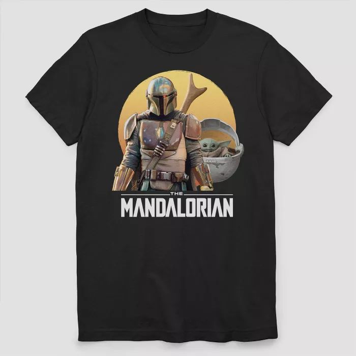 Men's Star Wars The Mandalorian Short Sleeve Graphic T-Shirt - Black | Target