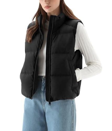 PHISOCKAT Womens Puffer Vest Sleeveless Quilted Vest Women Stand Collar Zip Up Puffy Vest Lightweight Padded Outerwear | Amazon (US)