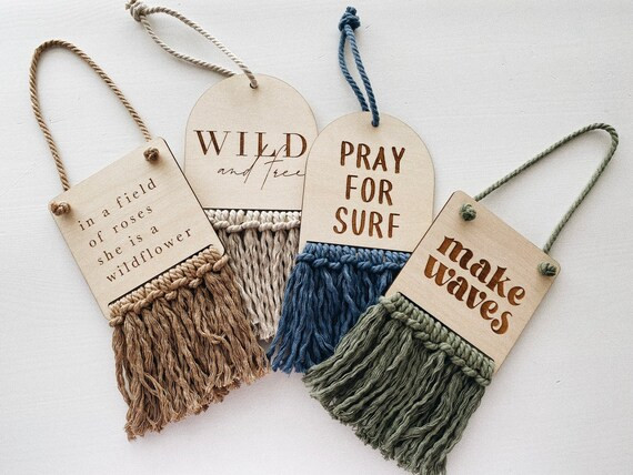 Macrame Nursery Rom Sign Field of Roses She is A Wildflower | Etsy | Etsy (US)