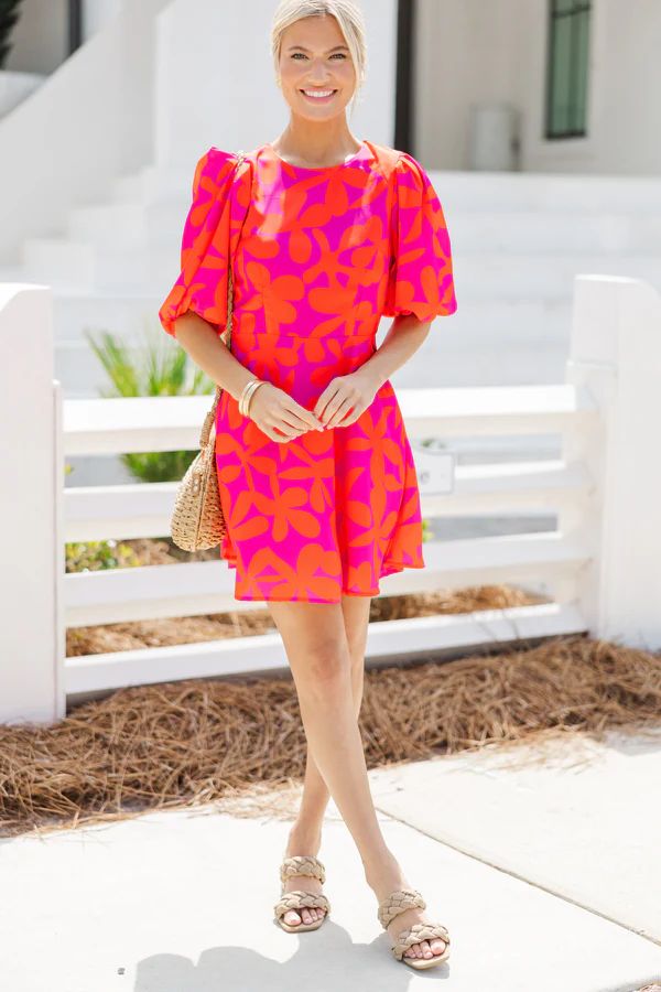 Take Your Love Fuchsia Pink Floral Dress | The Mint Julep Boutique