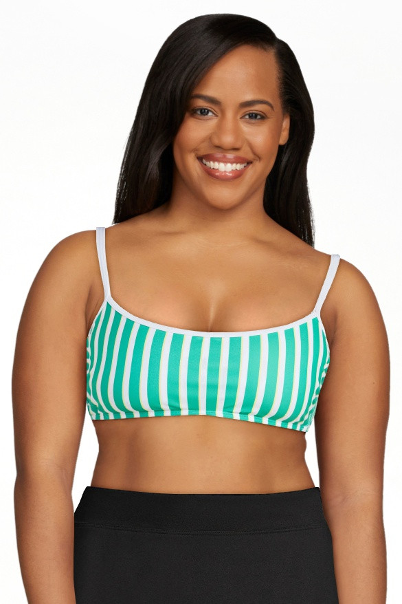No Boundaries Sporty Stripe Bralette Bikini Top, Women's XXS-XXL | Walmart (US)
