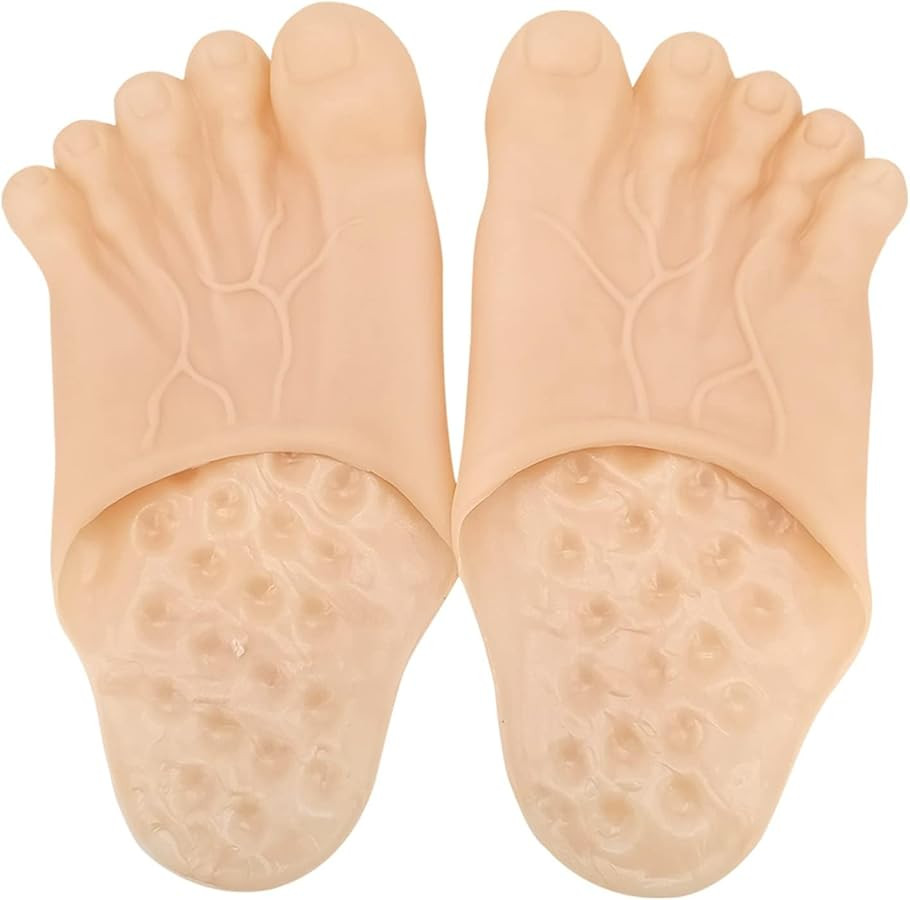 White Elephant Gifts Gag Gifts Funny Slippers Feet Slippers Jumbo Funny Bare Feet for Kids and Ad... | Amazon (US)