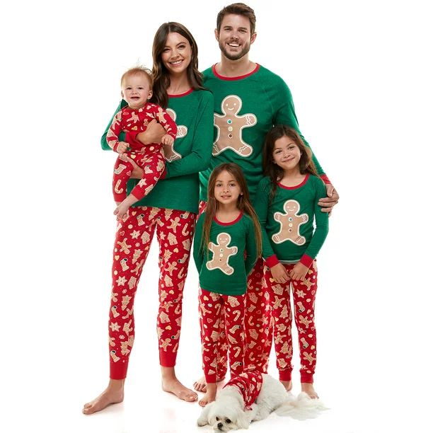 Derek Heart Gingerbread Cookie Matching Family Christmas Pajamas Set | Walmart (US)