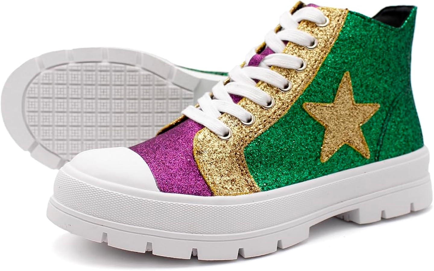 Laforst Mardi Gras Women's Glitter Nonslip Sneaker Shiny Sequin Shoes | Amazon (US)