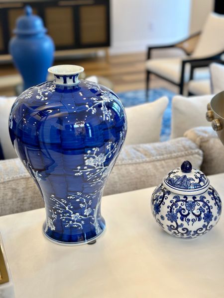 Blue and white ginger jar, chinoiserie, blue vase 

#LTKsalealert #LTKhome #LTKunder50