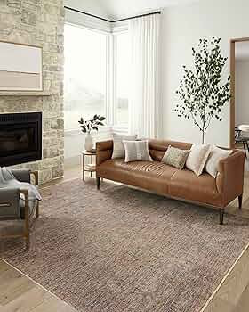 Angela Rose x Loloi Blake Collection BLA-03 Taupe / Blue 7'-10" x 10'-2" Area Rug | Amazon (US)