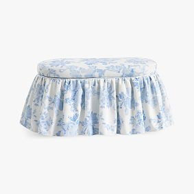 LoveShackFancy Skirted Oval Storage Bench (33.5") | Pottery Barn Teen