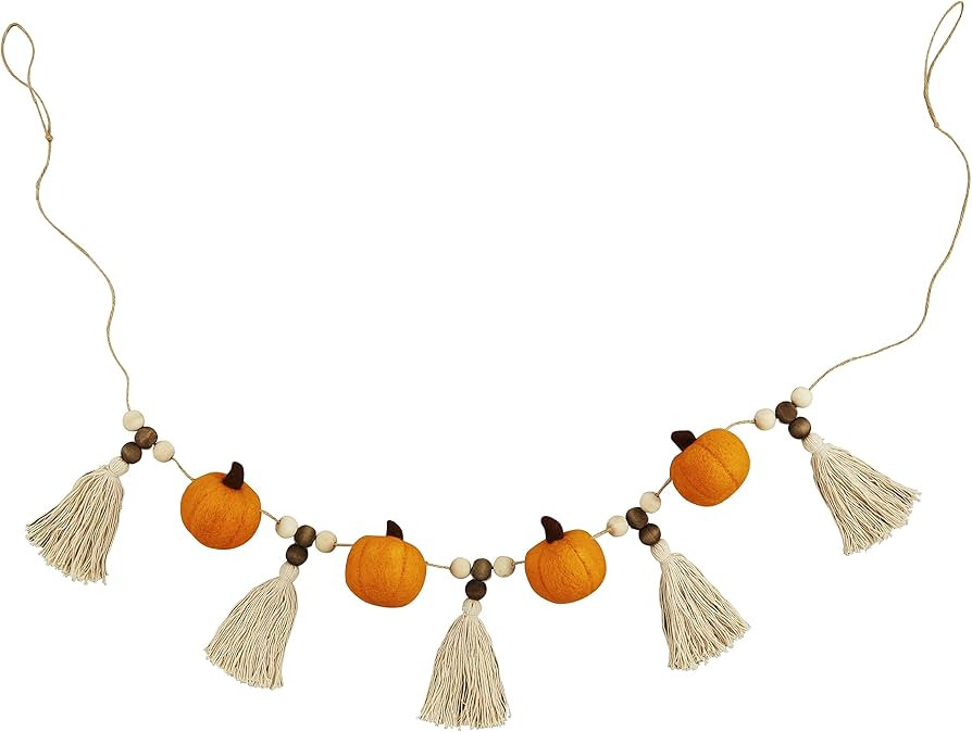Mud Pie, Orange, Pumpkin Tassel Garland, 60" | Amazon (US)