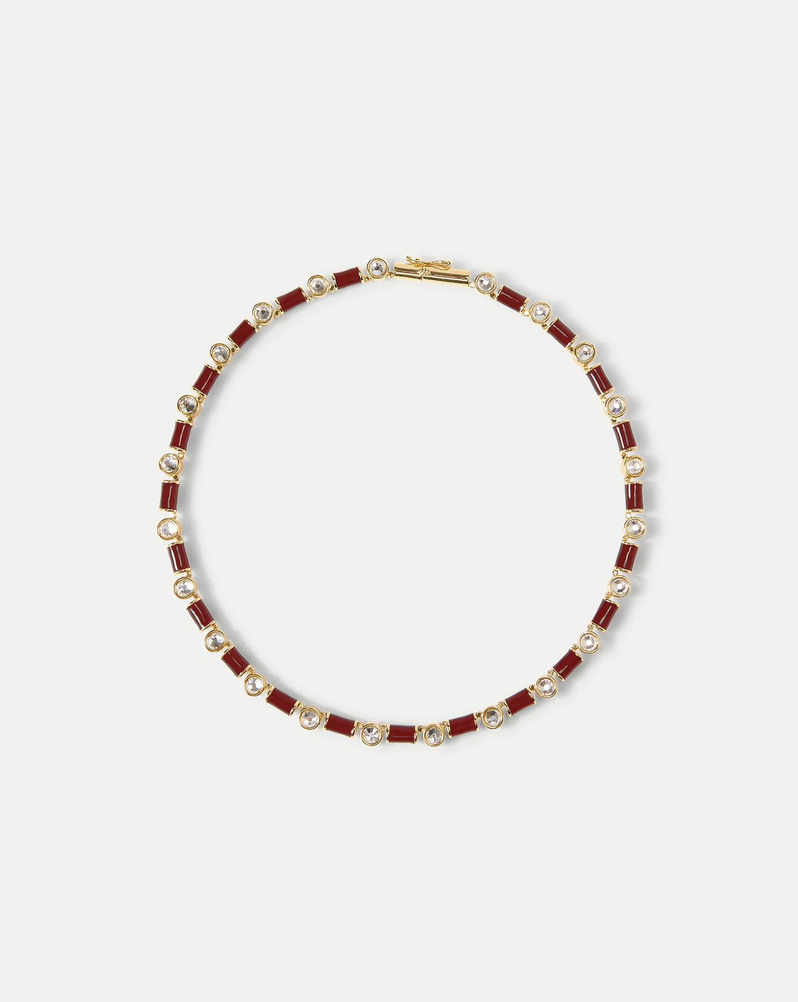 Burgundy Enamel and Crystal Barrel Necklace | Veronica Beard | Veronica Beard