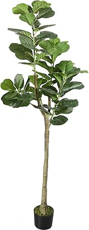 SeelinnS Artificial Fiddle Leaf Fig Tree 6FT Faux Fiddle Leaf Fig Tree Large Fake Plant in Pot Fi... | Amazon (US)