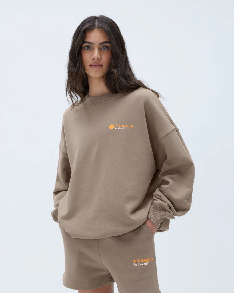 Resort Sports Oversized Sweatshirt - Deep Sand | Adanola UK