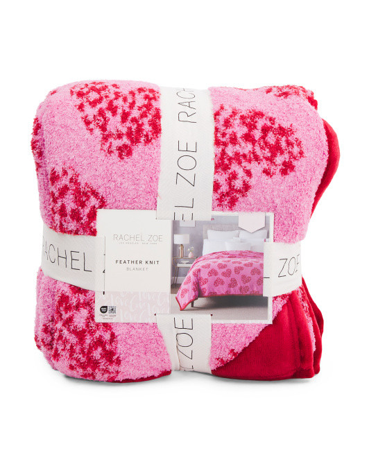 Pink Leopard Hearts Blanket | TJ Maxx