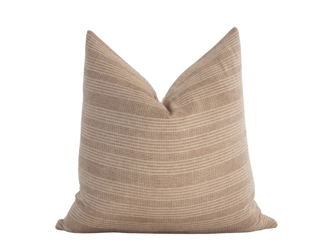 DARA  22x22 20x20 Brown Stripe Hmong Pillow Cover Camel - Etsy | Etsy (US)