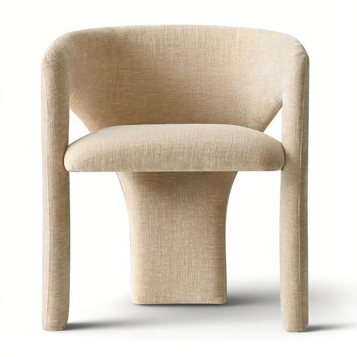 Modern Chenille Upholstered Dining Armchair with Curved Back | Wayfair North America