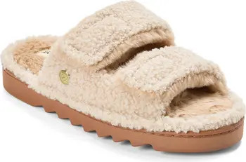 DEARFOAMS Regina Teddy Double Band Slide Slipper (Women) | Nordstrom | Nordstrom