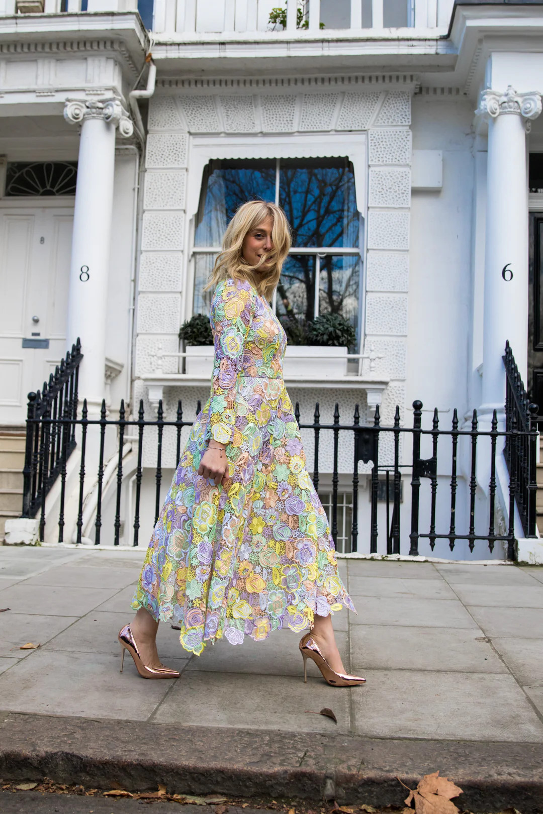 Lola Yellow Guipure Lace Dress | Olivia Rubin