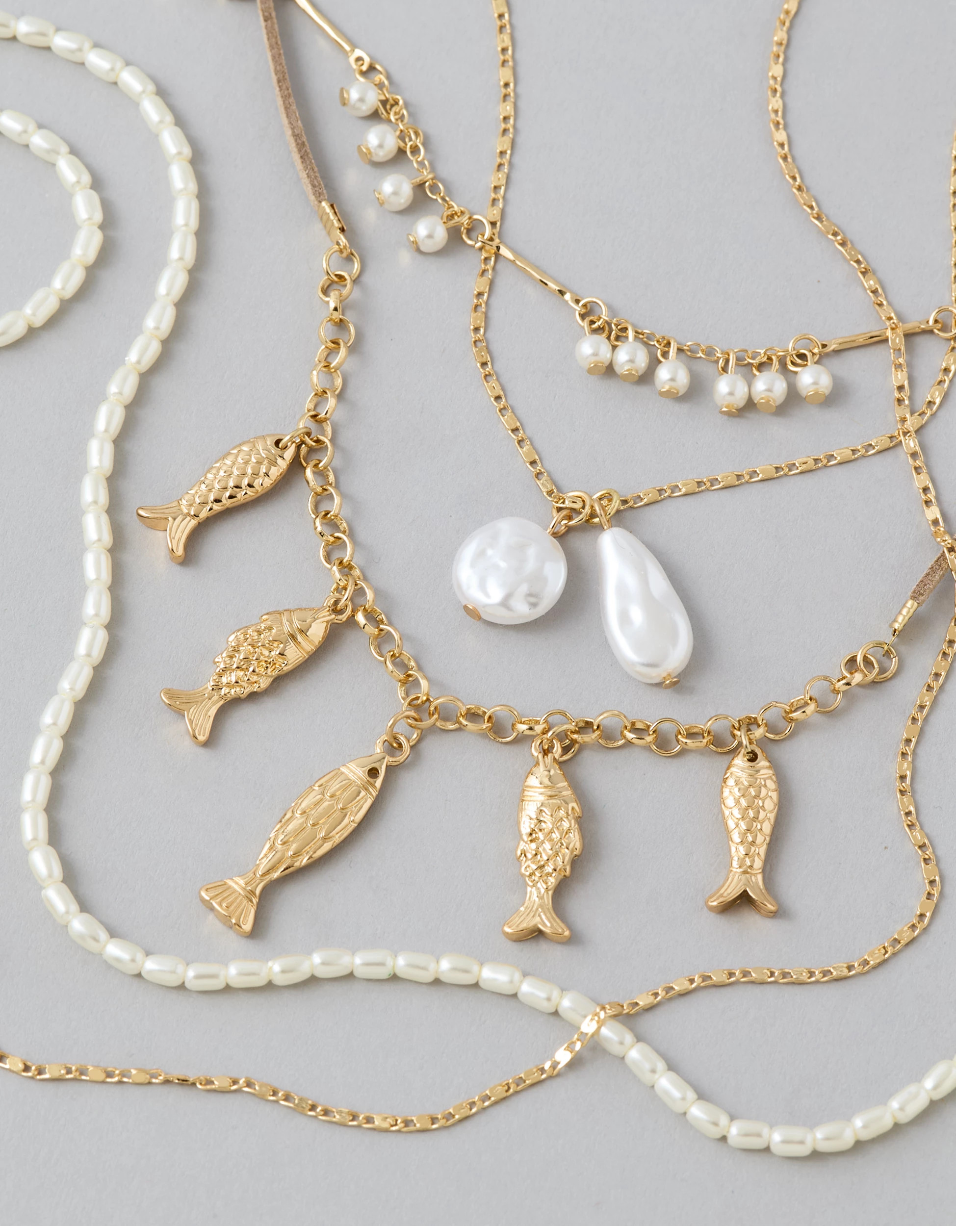 AE Sardine & Pearl Necklaces 5-Pack | American Eagle Outfitters (US & CA)