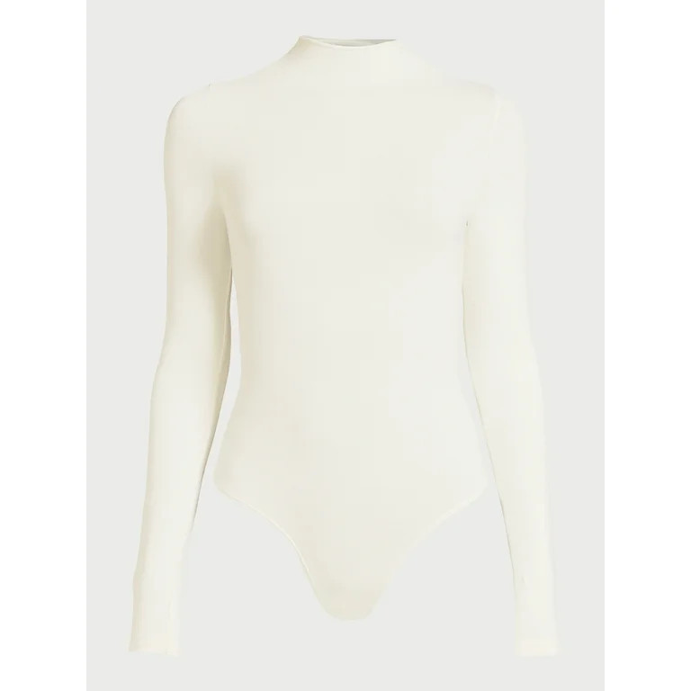 Scoop Women's Seamless Mock Neck Bodysuit with Long Sleeves, Sizes XS-XXL | Walmart (US)