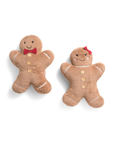 2pk Koda Gingerbread Man And Woman Pillows | Polyester | Marshalls