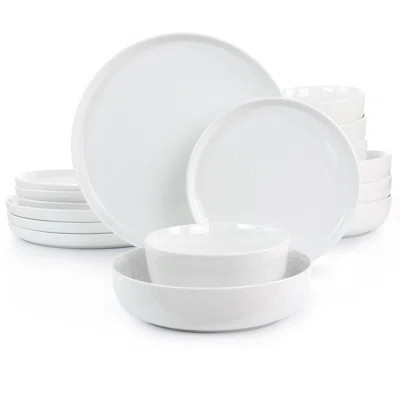 Gibson Home White Deco 16 Piece Fine Ceramic Dinnerware Set, Service For 4 | Wayfair North America