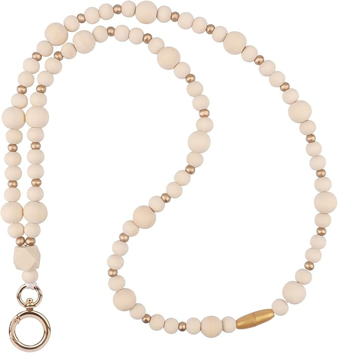 Fashion Wood Beaded Lanyard for Teacher, Super Cute Boho Breakaway Lanyards for ID Badges Key Cha... | Amazon (US)