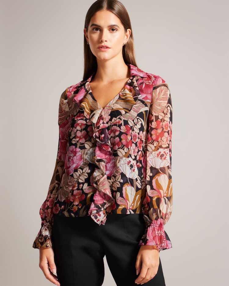 Floral Blouse With Ruffled Front | Ted Baker (UK)