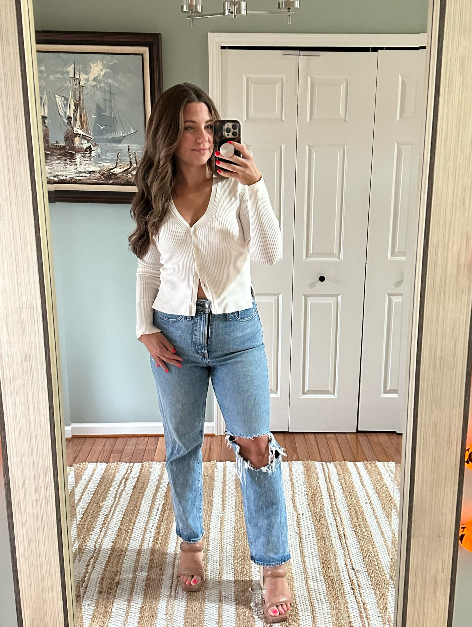 Brunch please 
#jeans #abercrombie #a&f #cardigan

#LTKSeasonal #LTKShoeCrush #LTKSaleAlert