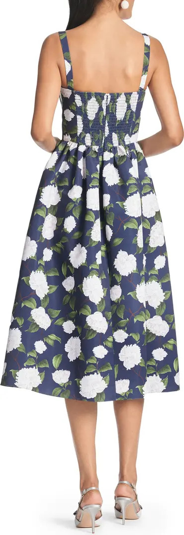 Olena Floral Mikado Midi Cocktail Dress | Nordstrom