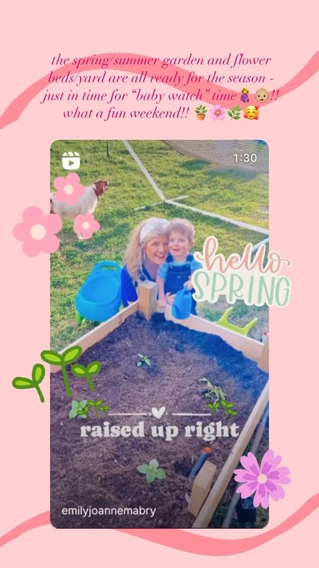 the spring/summer garden and flower beds/yard are all ready for the season - just in time for “baby watch” time🤰👶🏼!! what a fun weekend!! 🪴🌸🌿🥰

#LTKfamily #LTKSeasonal