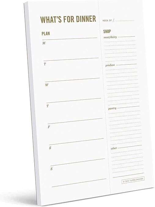 Two Tumbleweeds Meal Planning Pad - "What's for Dinner?" Magnetic Weekly Meal Planner Notepad wit... | Amazon (US)