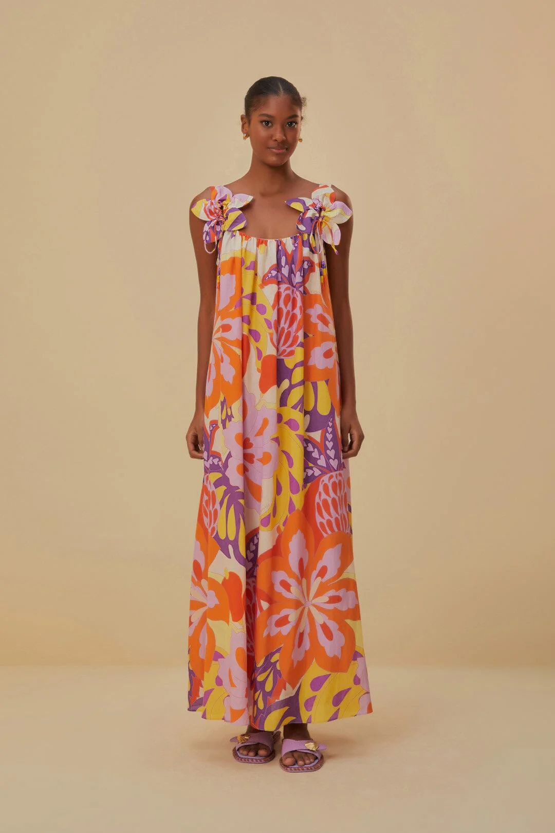 Lee Floral Sleeveless Maxi Dress | FarmRio