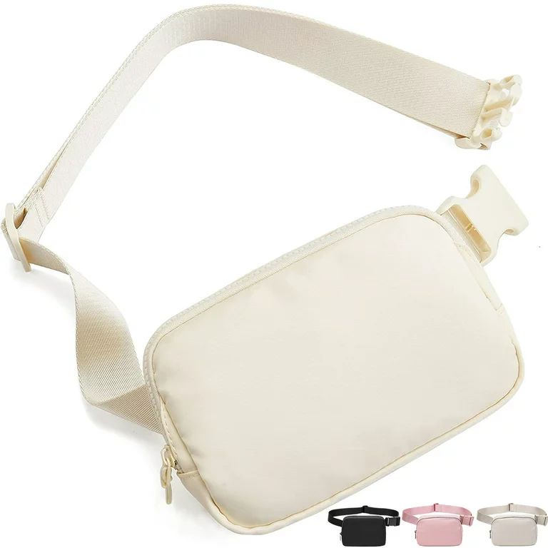 Fanny Packs for Women Men, Beige White Crossbody Fanny Pack, Unisex Mini Belt Bag with Adjustable... | Walmart (US)