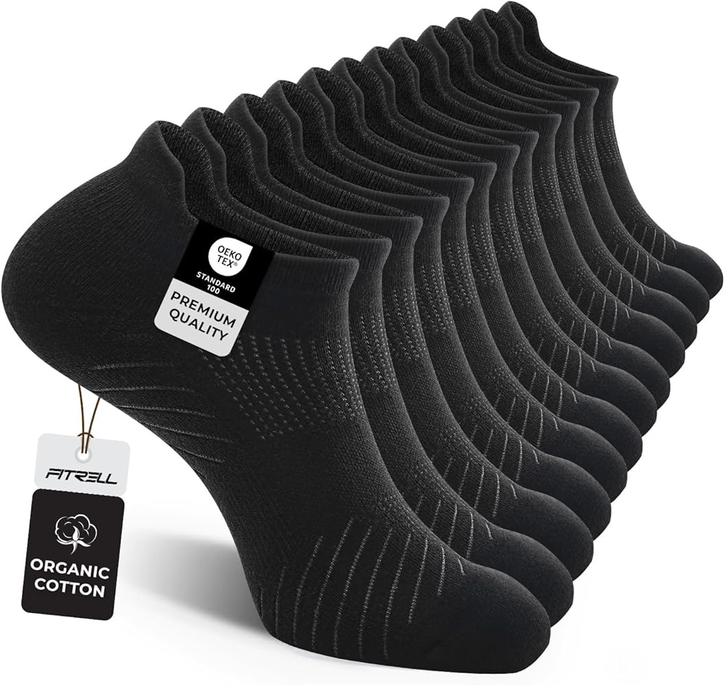 FITRELL 6 Pack Men's Athletic Running Ankle Socks Low Cut Cushioned Wicking Anti-Blister Breathab... | Amazon (US)