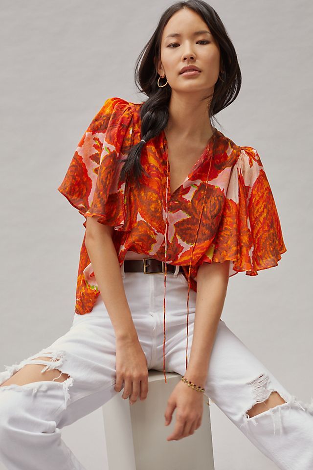 Hope For Flowers by Tracy Reese Ruffled Floral Blouse | Anthropologie (US)