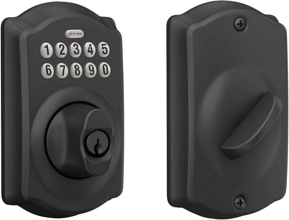 SCHLAGE BE365 CAM 622 Keypad Electronic Deadbolt, Matte Black | Amazon (US)