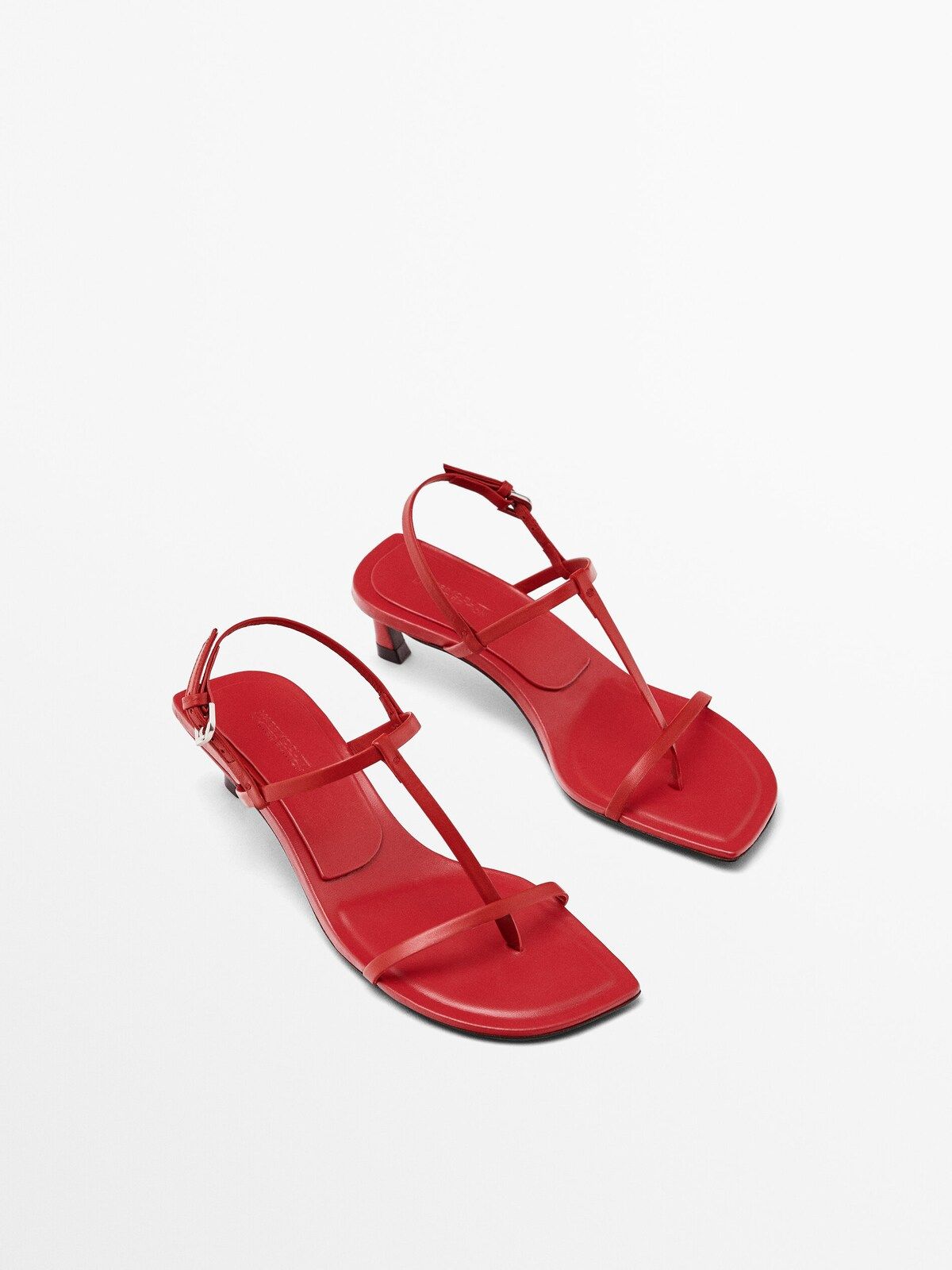 Red heeled sandals - Limited Edition | Massimo Dutti UK