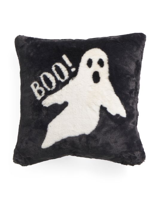 20x20 Faux Fur Ghost Pillow | TJ Maxx