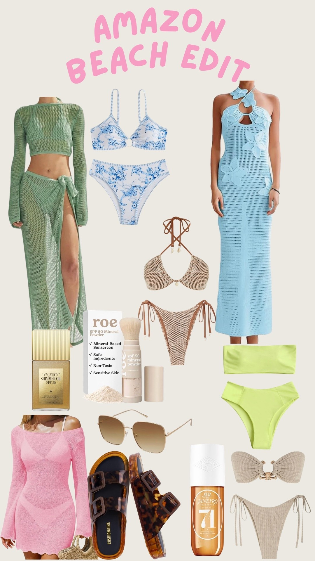 Get ready for the beach with these stylish swimsuits and accessories! Perfect for any beach outing.

#LTKgrwm #LTKSeasonal