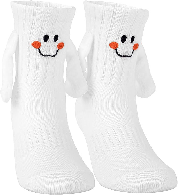 Holding Hands Socks, Crazy Silly Novelty Funny Wacky Mid-Tube Smile Unisex Socks | Amazon (US)