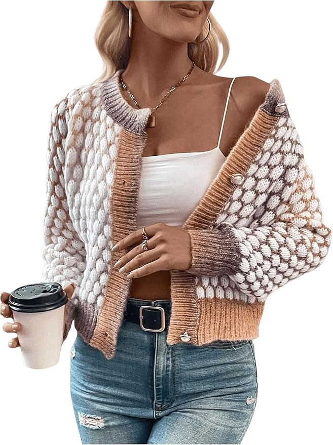 GORGLITTER Colorful Cardigan Sweater Jacket | Amazon (US)