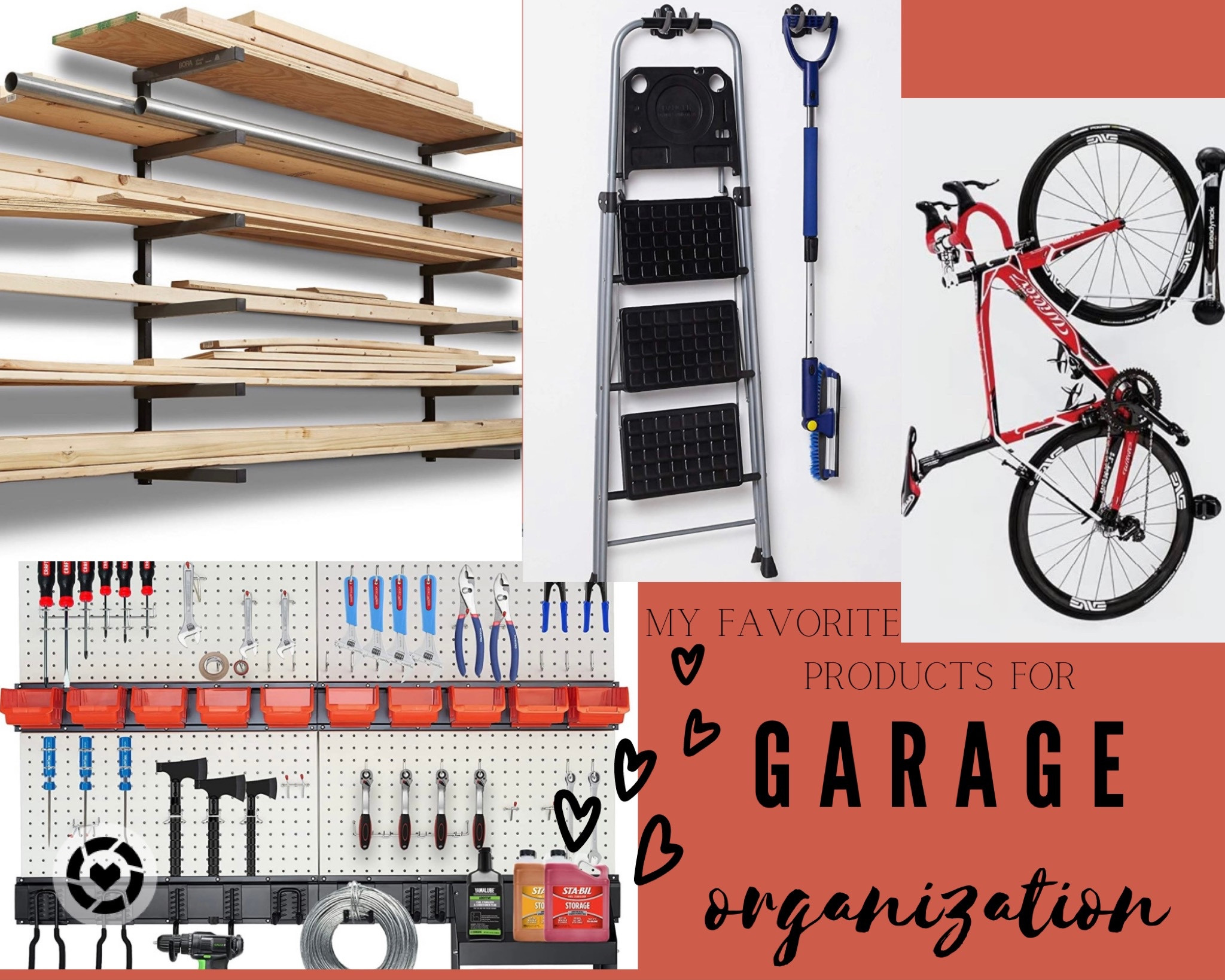 My favorite garage organization products
Gladiator wall storage
Ladder hooks
Pegboards and accessories
Vertical bike storage
Lumbar storage
Amazing organization 

Follow my shop @EmilyRoneHome on the @shop.LTK app to shop this post and get my exclusive app-only content!

#liketkit #LTKunder50 #LTKstyletip #LTKhome
@shop.ltk
https://liketk.it/3yP7b