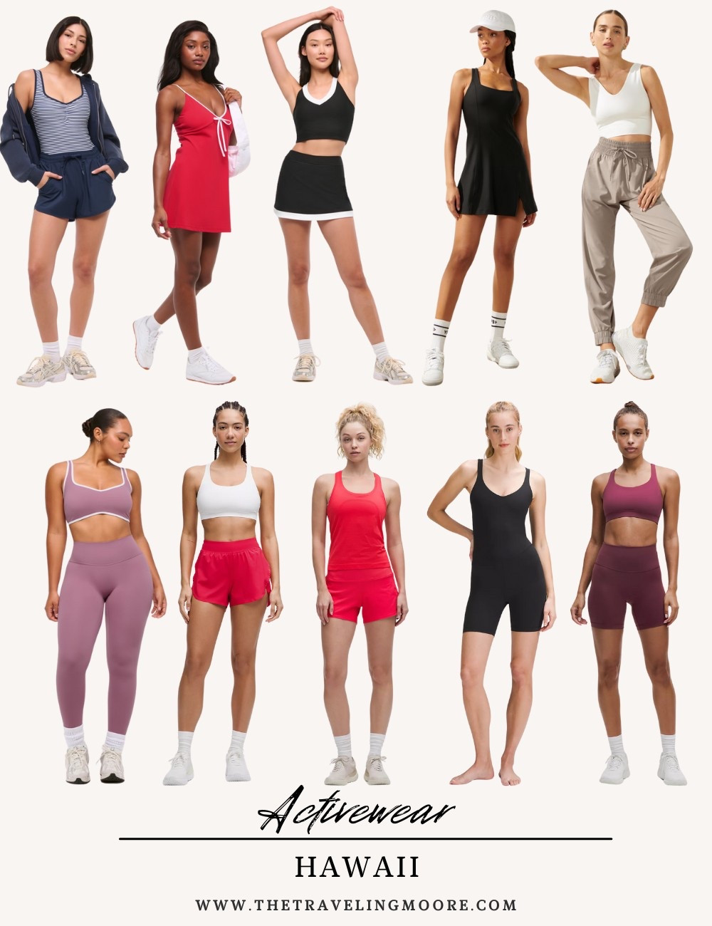 Activewear to wear in Hawaii - shorts, bike shorts, tank tops for working out on vacation 

#LTKActive #LTKTravel