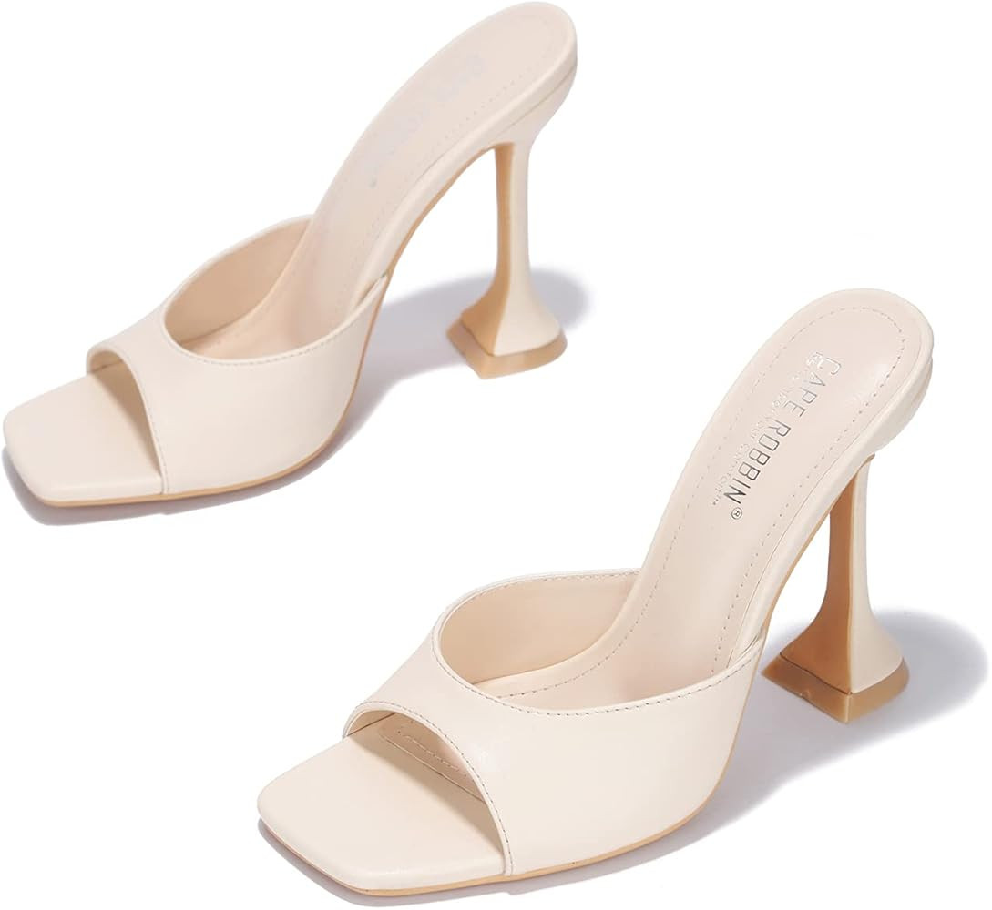 Cape Robbin Lithe Sexy High Heels for Women, Square Open Toe Shoes Heels | Amazon (US)